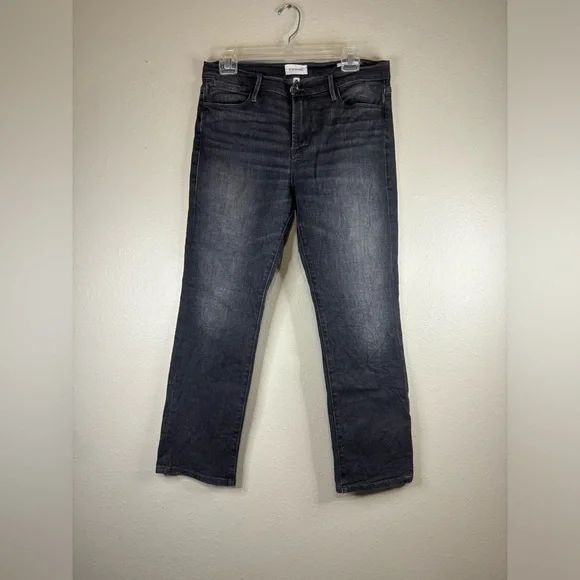 Frame Denim Le High Straight Jeans | 28 | Dark Wash - Picture 2 of 4